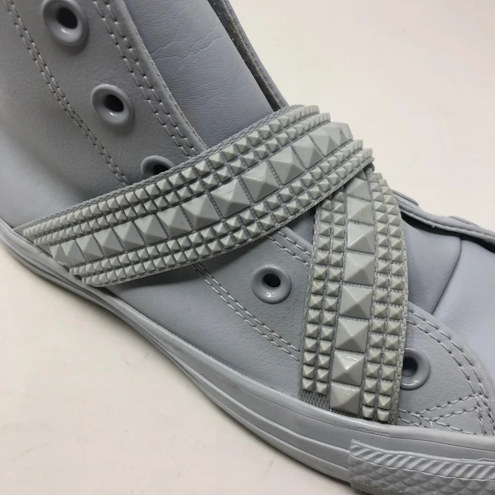 Converse Chuck Taylor All Star Punk Strap Sneaker Shoes Womens 7 Gray Streetwear - Picture 11 of 16